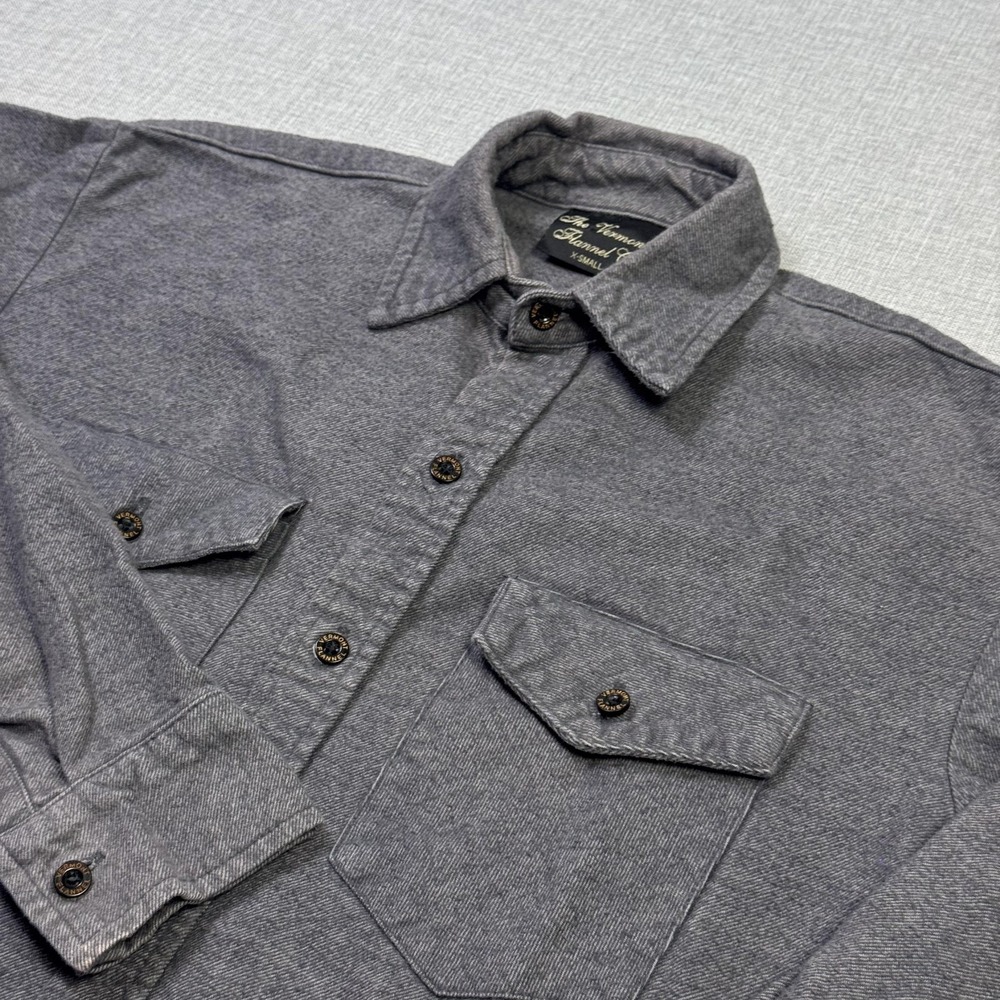 The Vermont Flannel Co. Button-Up Shirt Mens XS Gray Flannel Made In USA